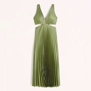 Abercrombie Satin Pleated Maxi Dress
